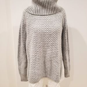 LOFT Long Sleeve Grey Knitted Turtleneck Sweater